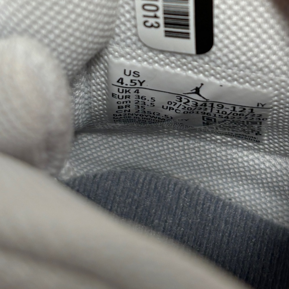Nike Jordan 6 Rings Sneakers Shoes White/Cool Grey 323419-121 4.5Y / 6 Women - Picture 7 of 8